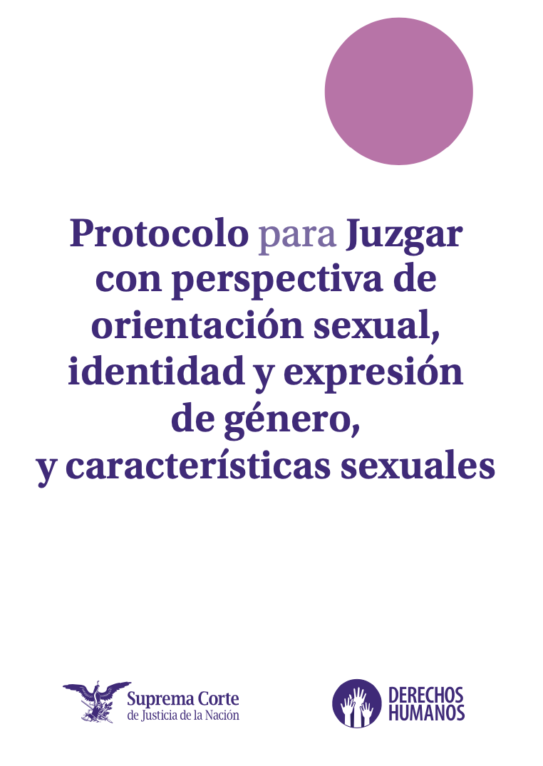 portada del protocolo para Juzgar con perspectiva de orientación sexual, identidad y expresión de género, y características sexuales