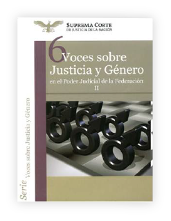 Portada de 6 Voces sobre justicia y género en el Poder Judicial de la Federación 