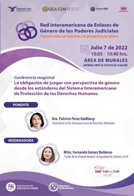 Conferencia magistral: La obligación de juzgar con perspectiva de  género desde los estándares del Sistema Interamericano de  Protección de los Derechos Humanos