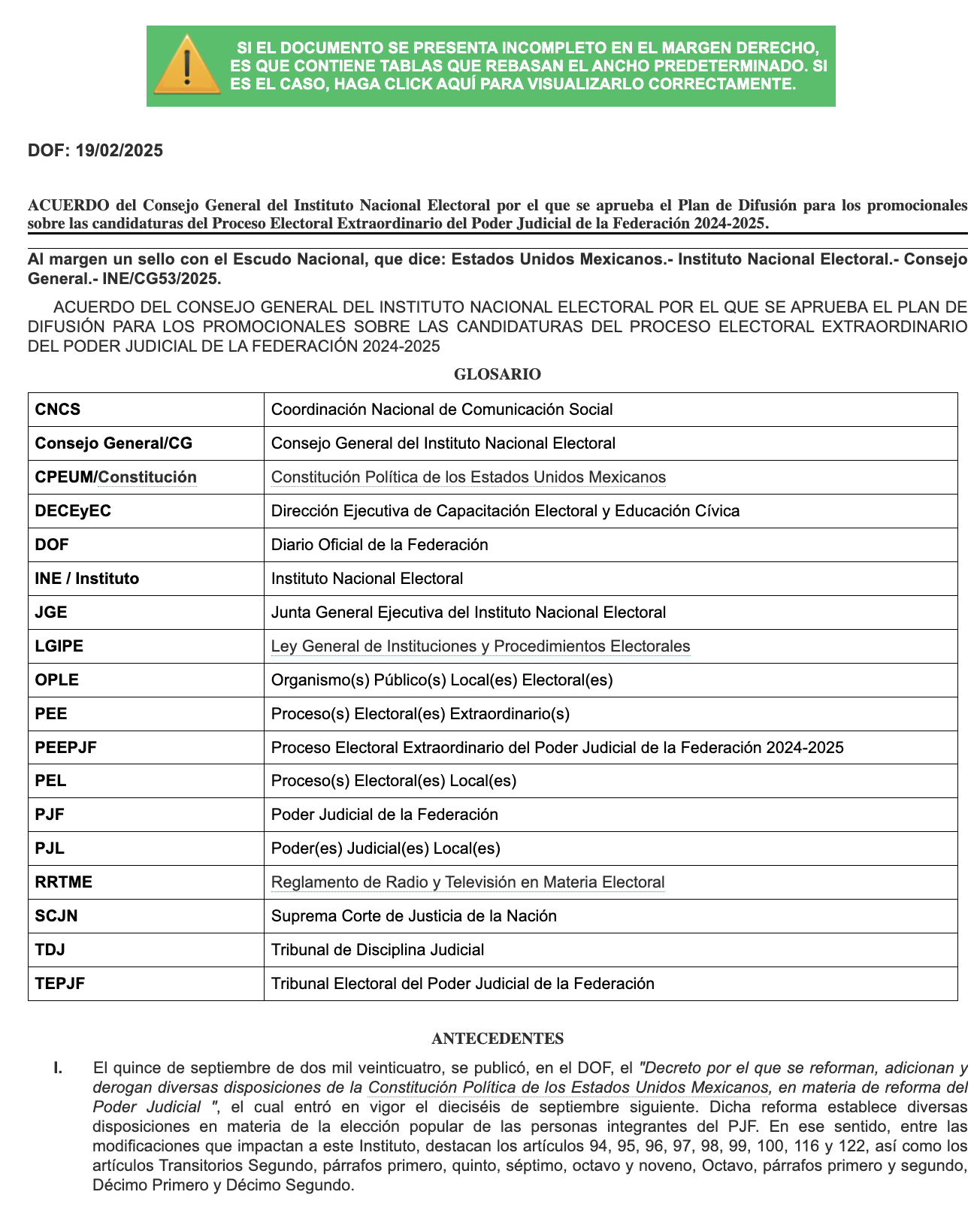 Portada del documento