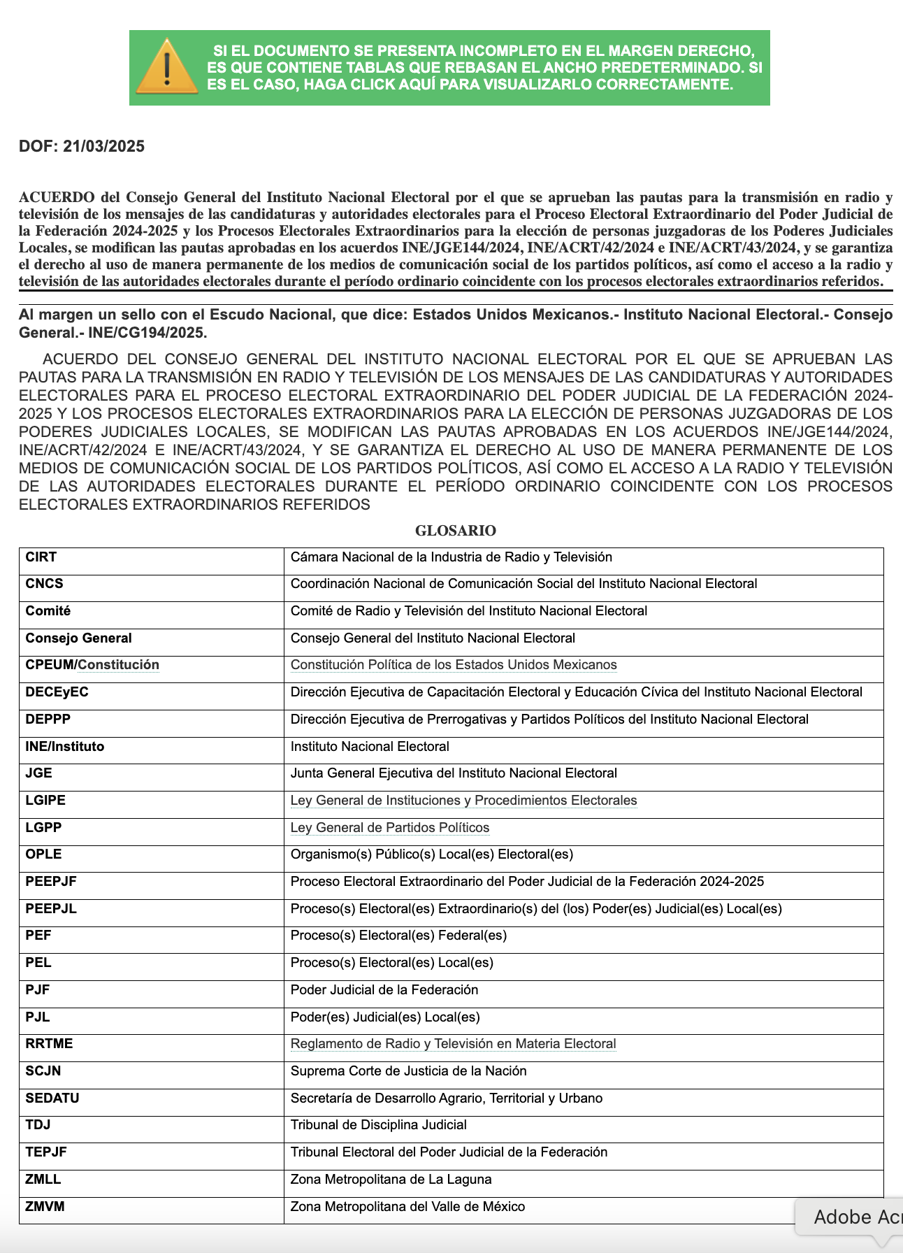 Portada del documento