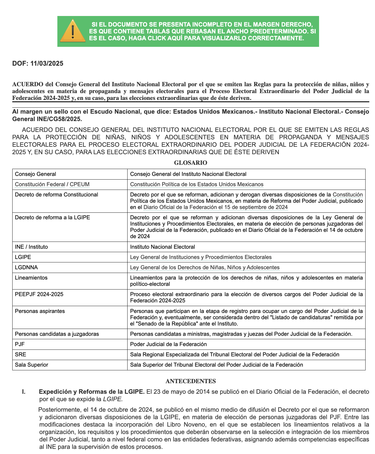 Portada del documento