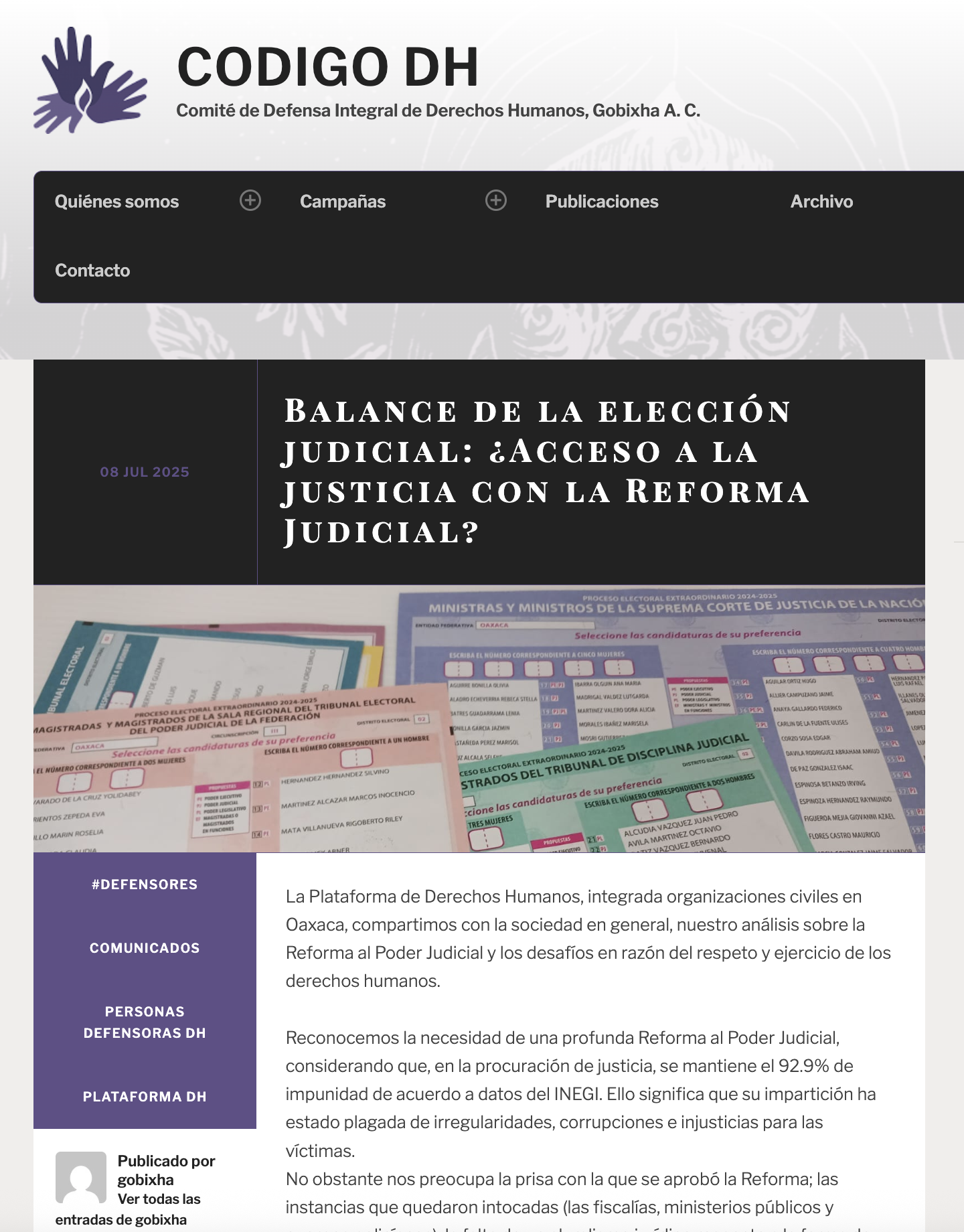 Portada del documento