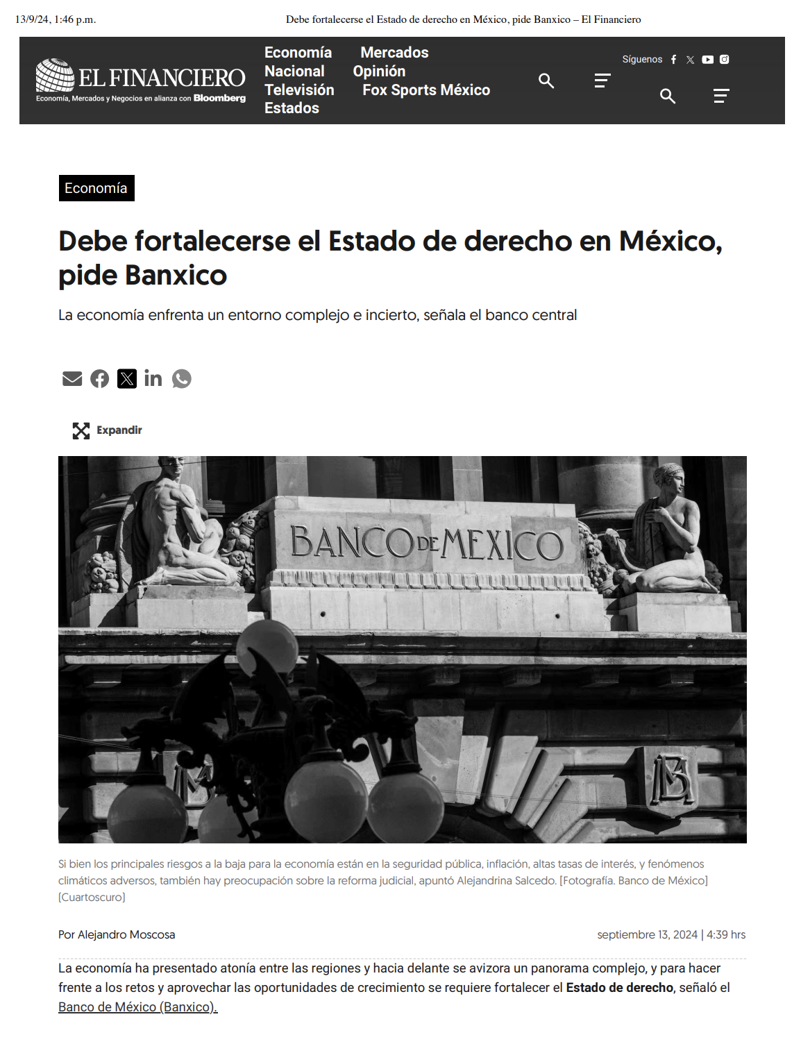 Portada del documento