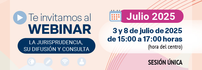 Webinar. La jurisprudencia, su difusión y consulta julio