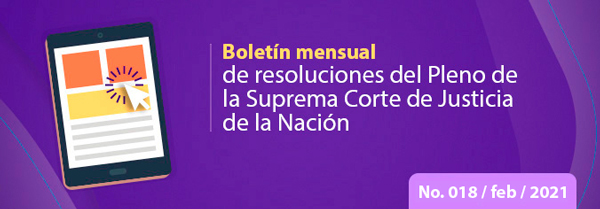 Boletín mensual de resoluciones del Pleno de la SCJN. Febrero 2021