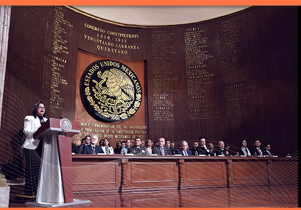 La Ministra Presidenta Norma Lucía Piña Hernández, en el aniversario 106 de la Constitución.