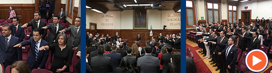 Ve el video de la sesión solemne conjunta de los Plenos de la SCJN y el CJF en que 46 nuevas juezas y jueces de Distrito rindieron protesta