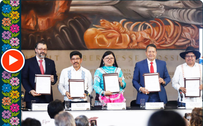 Asómate a la firma del Convenio Marco de Colaboración por los derechos político - electorales de pueblos y comunidades indígenas y afromexicanas.