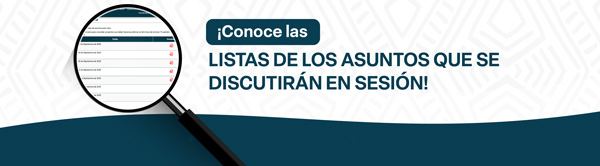 Consulta los asuntos enlistados por el Pleno para las próximas sesiones