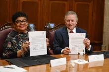 El Ministro Presidente de la Suprema Corte de Justicia de la Nación, Arturo Zaldívar y la Procuradora de Justicia de la Ciudad de México Ernestina Godoy, firman Convenio de Colaboración para Fortalecer el Sistema de Justicia