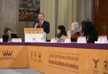 El Presidente de la Suprema Corte de Justicia de la Nación (SCJN) y del Consejo de la Judicatura Federal (CJF), Ministro Arturo Zaldívar, al inaugurar el Laboratorio sobre Mecanismos de Protección de los Derechos de las Mujeres en las Américas.