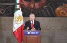 Ministro  Arturo Zaldívar, Presidente de la Suprema Corte de Justicia de la Nación y del Consejo de la Judicatura Federal en el marco de la conferencia de prensa en la sede de este Alto Tribunal