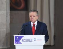 Ministro Presidente del Alto Tribunal y del Consejo de la Judicatura Federal (CJF), Arturo Zaldívar, Inauguración del evento en conmemoran el Día Internacional de la Eliminación de la Violencia contra la Mujer