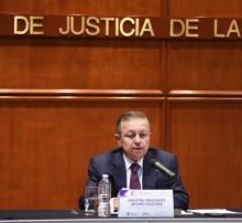 Ministro Presidente de la SCJN, Arturo Zaldívar, en el marco de la inauguración de la Master Class “El papel transformador de los tribunales constitucionales en el Derecho Comparado”