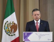 Ministro Arturo Zaldívar, Presidente de la Suprema Corte de Justicia de la Nación (SCJN) y del Consejo de la Judicatura Federal (CJF). Inauguración Diálogos entre Jueces y Juezas constitucionales de América Latina.