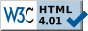 Sello de cumplimiento W3C etiquetado HTML versión 4.01